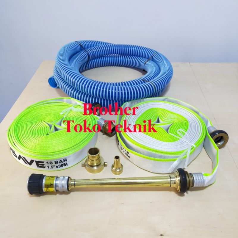 1,5 Inch Paket Jet Nozzle Pemadam Selang Pemadam Selang Hisap dan Adaptor