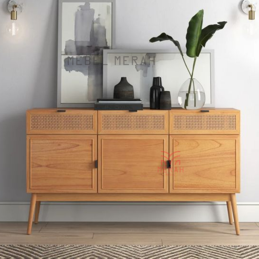 Buffet TV Kayu Jati Murah - Lemari TV Kayu Jati Murah - Kabinet TV - Meja TV - Mebel Merah