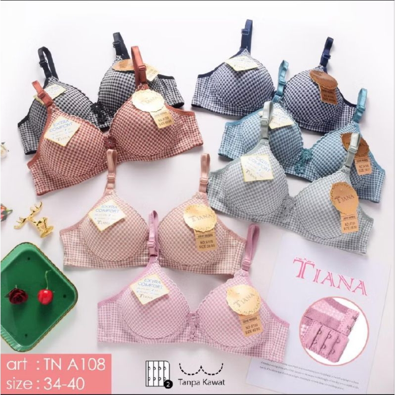 Terbaru Bra A108 Bra abg tanpa kawat cup A Bra full cup ukuran 34.36.38.40