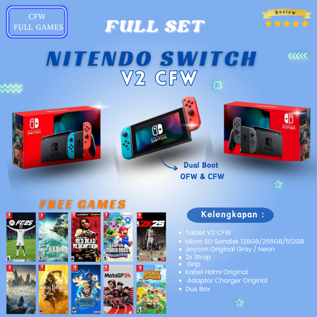 Nintendo Switch V2 CFW Fullset Full Games