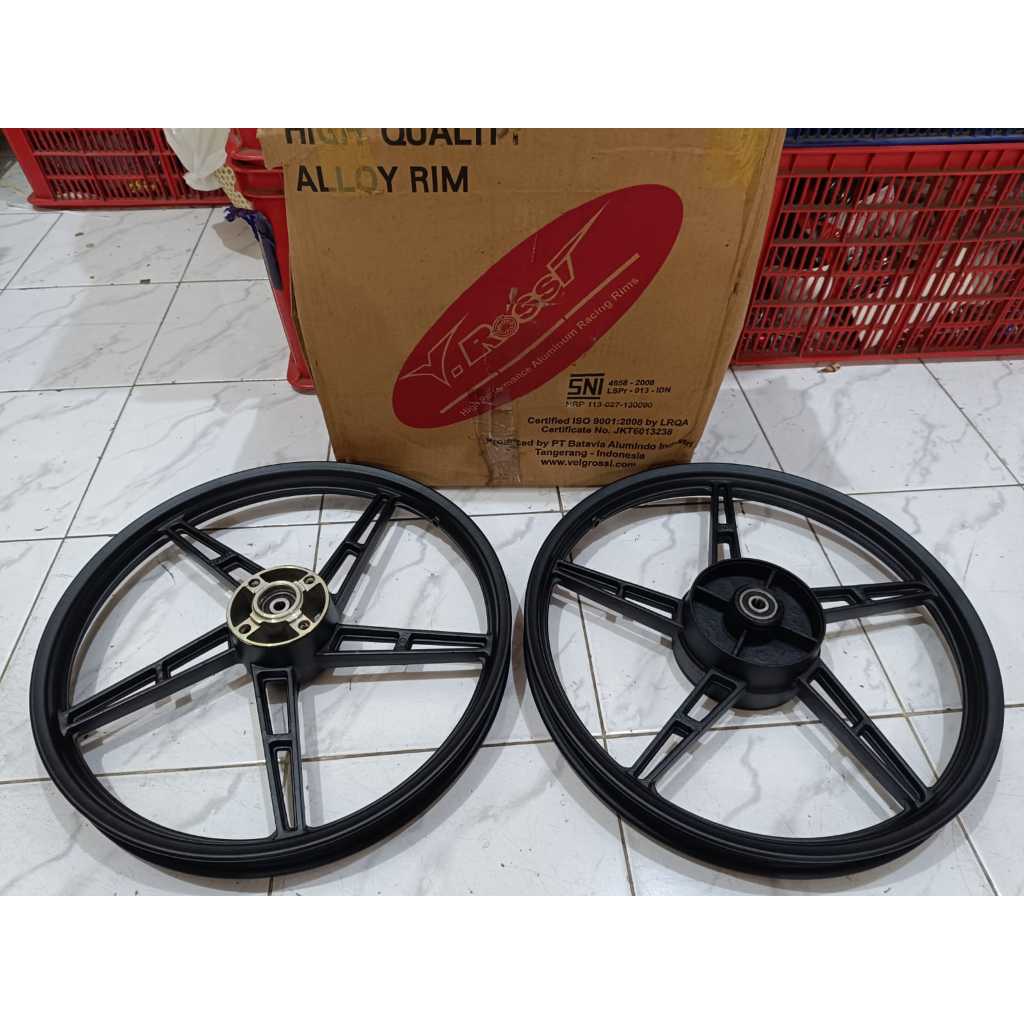 Velg Balok ROSSI Tipe MD Yamaha FIZR / Jupiter Z Tromol Kecil / Alfa ukuran 140/140 x 17 Hitam /  Ve