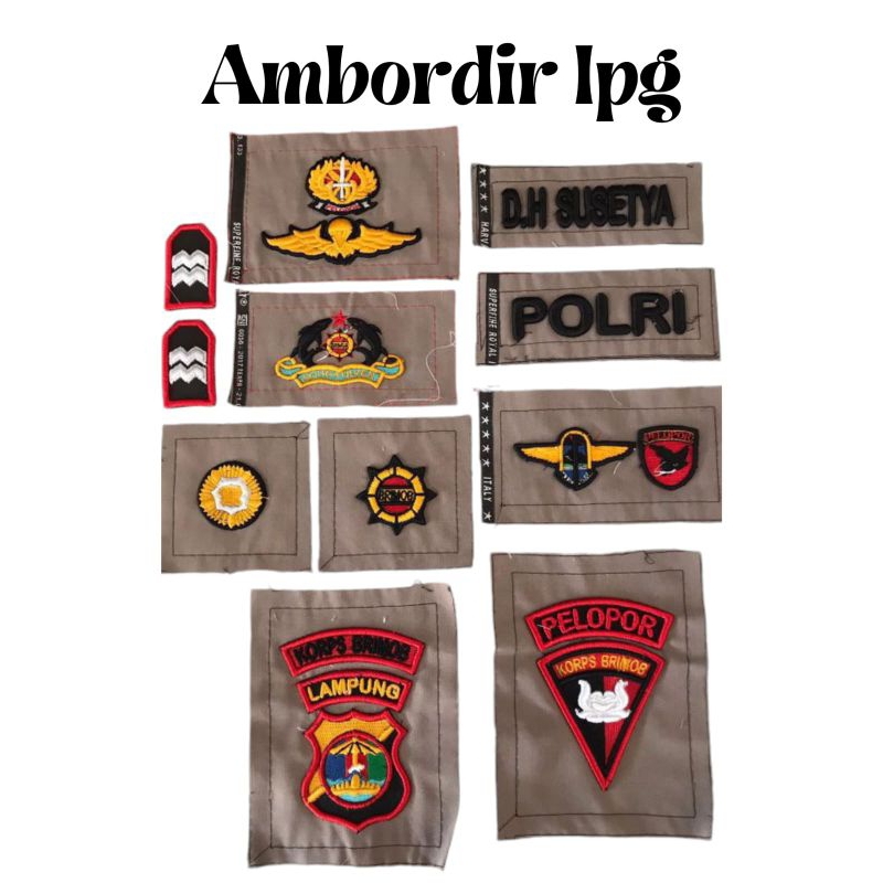 Atribut seragam Polri/Brimob bordir Timbul