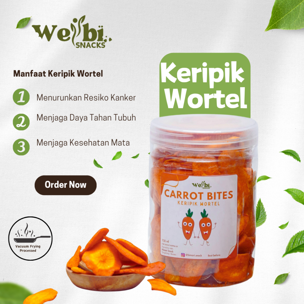 

Keripik Sayur Wortel Kering Cemilan Sehat 100% Produk Lokal Halal