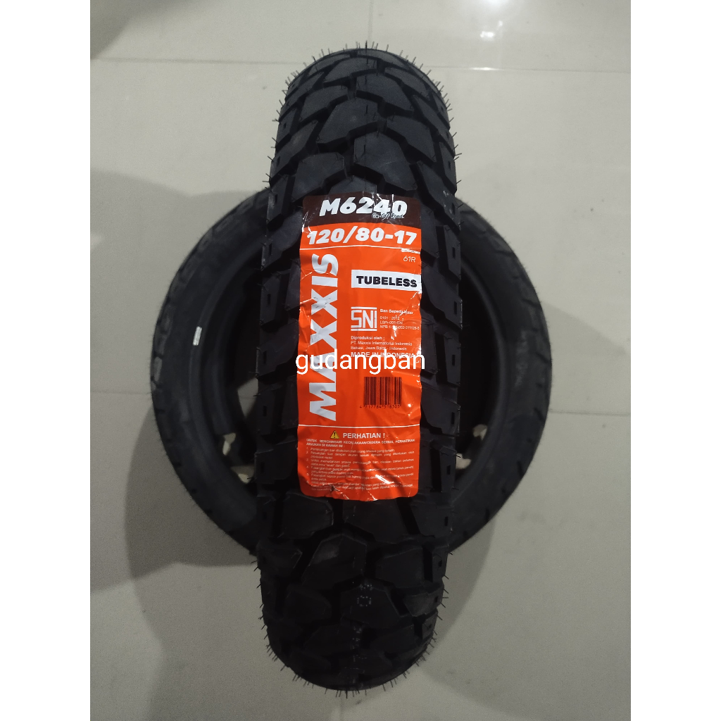 ( TUBELESS ) Maxxis ON OFF 120 / 80 - 17 M6240 Ban Luar Motor semi trail RING 17 TL FREE PENTIL