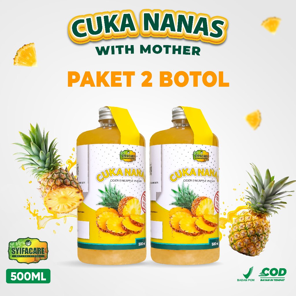 

Syifacare Cuka Nanas 500 ml 2 Botol With Mother Untuk Menurunkan Gula Darah Kolesterol BPOM