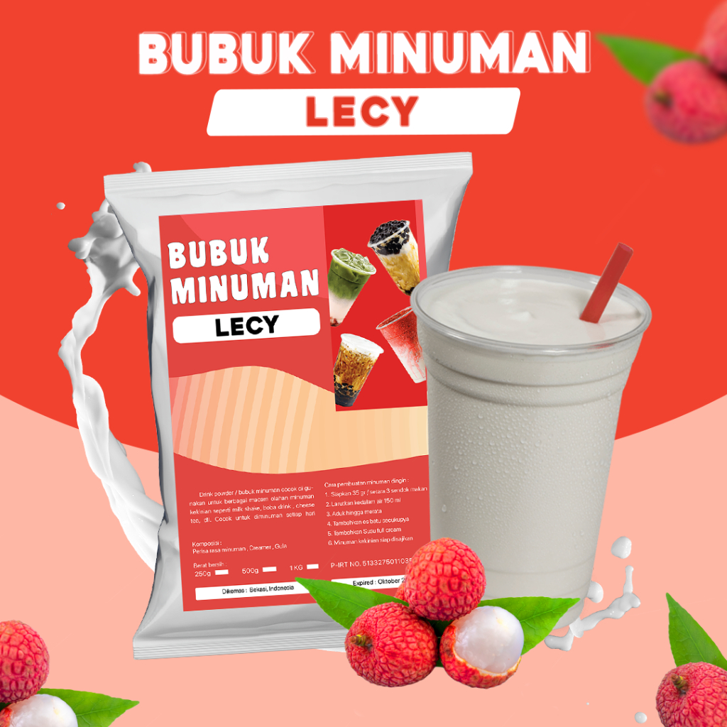 

BUBUK MINUMAN RASA LECI / SERBUK MINUMAN RASA LECY / BUBUK MINUMAN BOBA RASA LECY