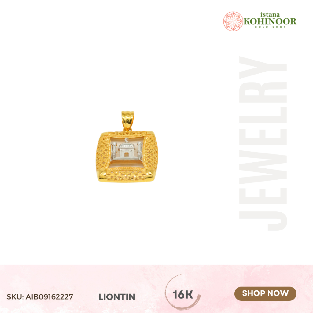 KOHINOOR LIONTIN EMAS YELLOW GOLD 16K EMAS POLOS