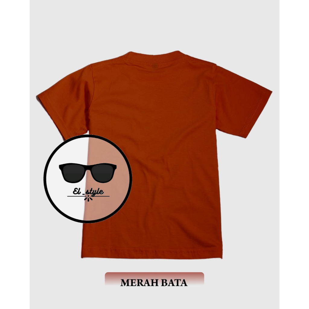 KAOS ANAK POLOS MERAH BATA CUTTON30S