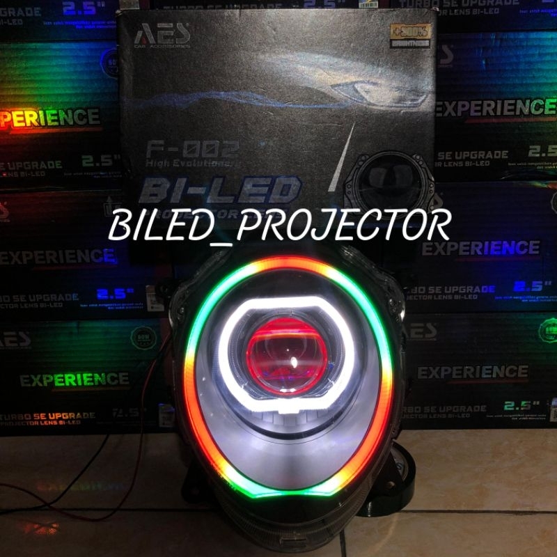 BILLED SCOOPY 2020-2024 HEADLAMP LAMPU DEPAN SCOOPY 2020-2024 CUSTOM BILLED AES F002 3 INCH 65 WATT