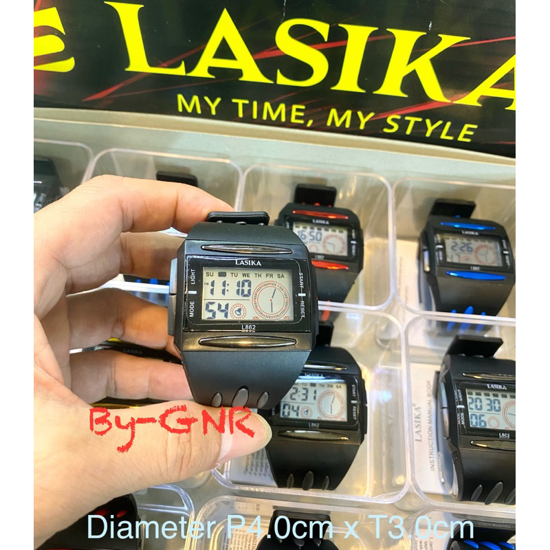 JAM TANGAN PRIA LASIKA DIGITAL SEGI FREE BOX ORIGINAL
