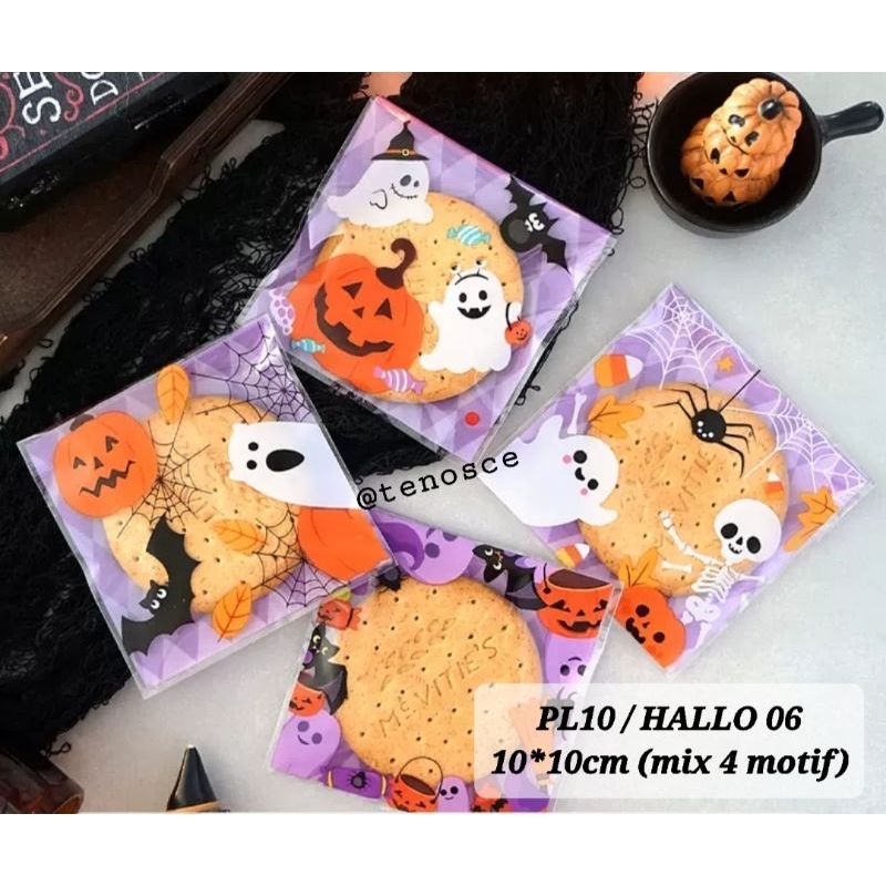 

50pcs Kantong Plastik Lem 10x10cm Happy Halloween Haloween Souvenir Kado Hadiah