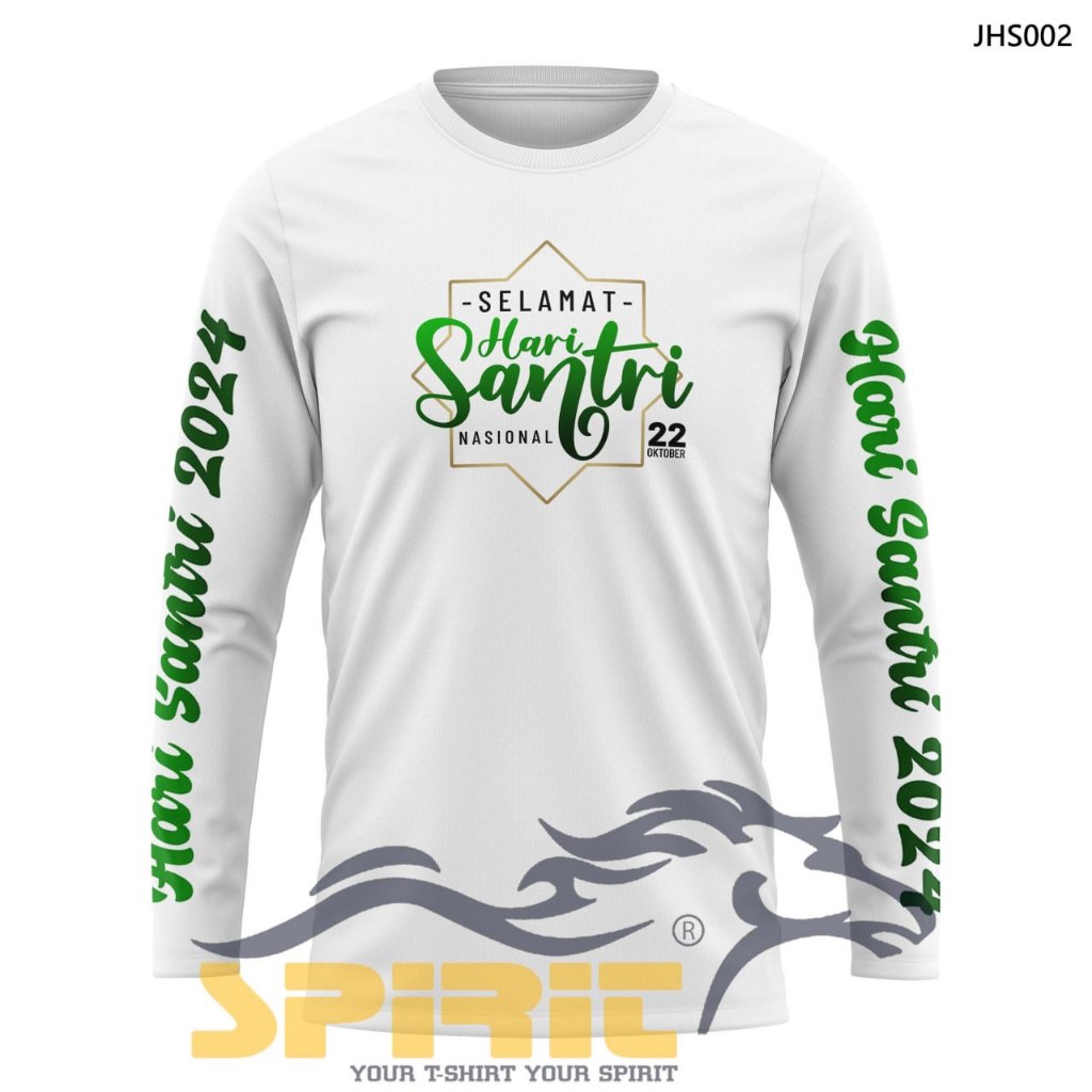 Baju Selamat Hari Santri Nasional Kaos Hari Santri 22 Oktober Lengan Panjang Pria Wanita Katun 24s P