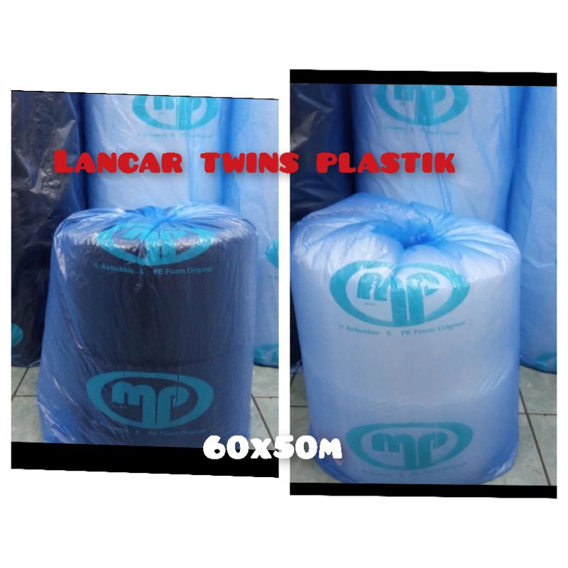 

Buble wrap berkualitas merek Mp ukuran 60cmx50m bungkusan biru/bungkus orange