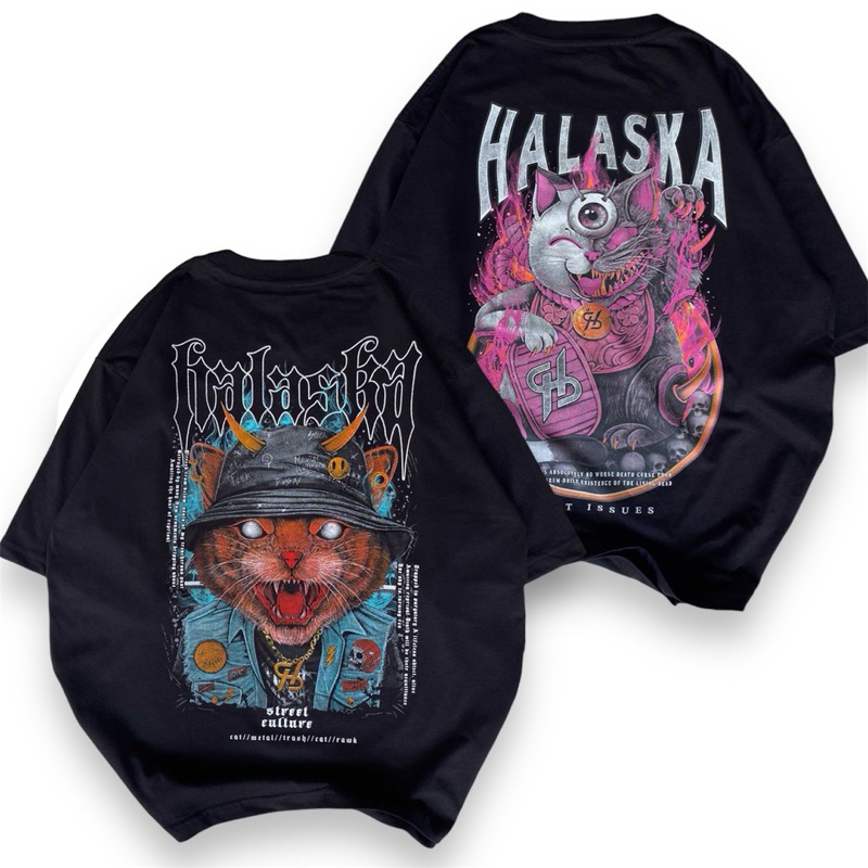 Baju Kaos Oversize Pria Sablon Katun Halaska