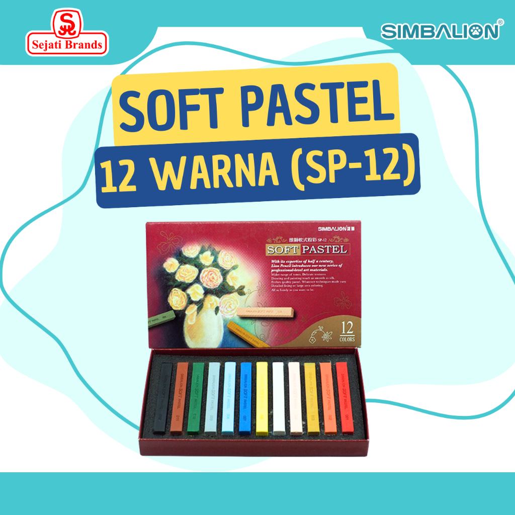 

Simbalion Soft Pastel 12 Warna SP-12/Hair Chalk/ Kapur Cat Rambut/Pewarna Rambut temporary Krayon/ soft pastels crayon/ krayon pastel