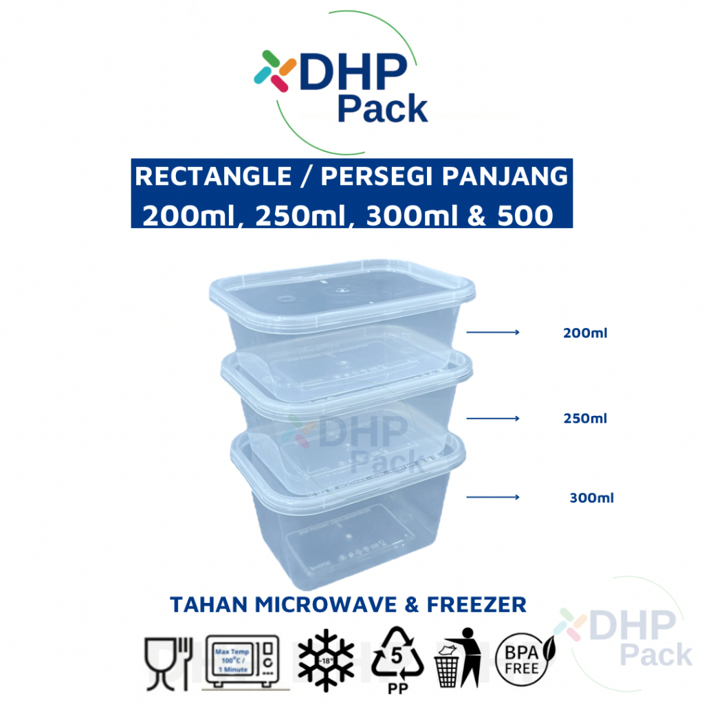Thinwall  Kecil PERSEGI PANJANG Container Plastik Rectangle Kotak Kecil Tempat Penyimpanan Makanan