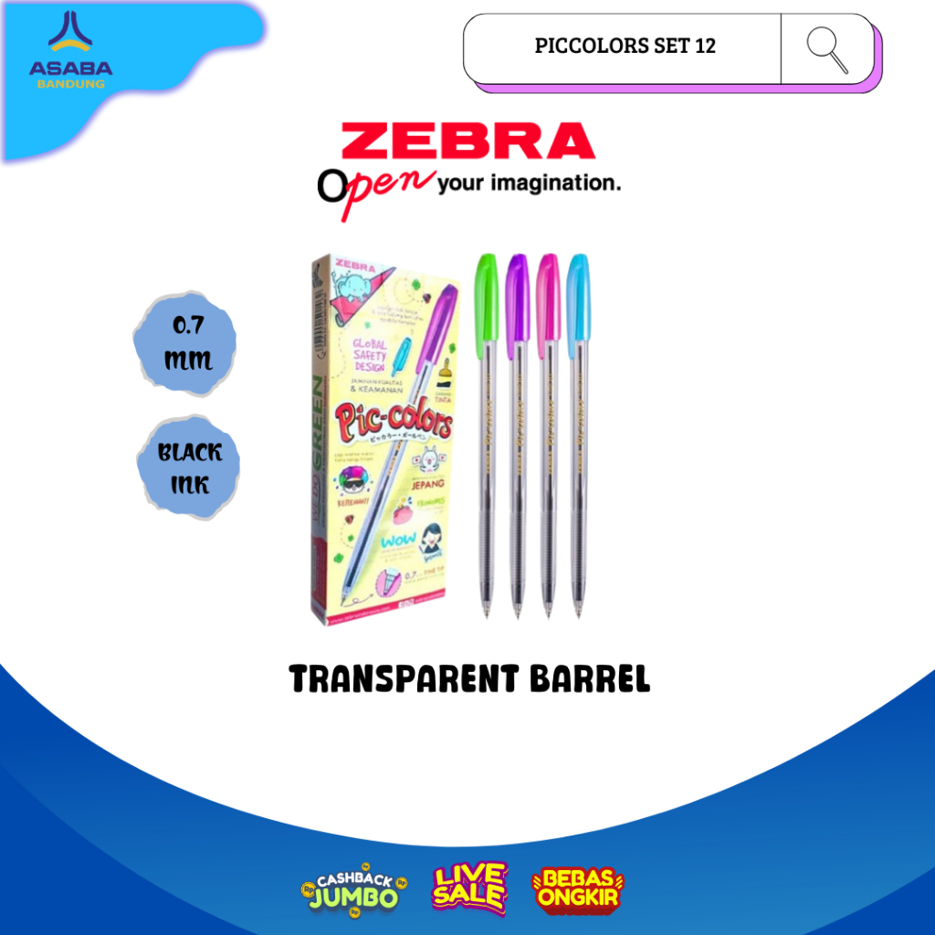 

Asaba Bandung - Zebra Piccolors 07 mm 1 Lusin (Tinta Hitam)