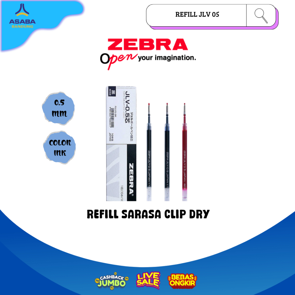 

Asaba Bandung - Zebra Refill JLV 05 (Refill Sarasa Dry)