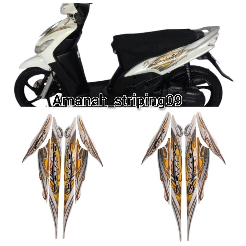 Lish lesh stiker striping standart motor YAMAHA MIO SMILE/MIO CW 2010 warna putih