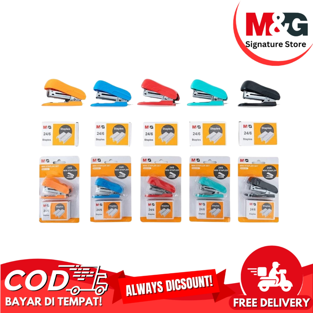 

Hekter Mini M&G Mini Stapler Set M&G Hekter Mini + Staples/Isi Hekter 5 Warna #ABS91693