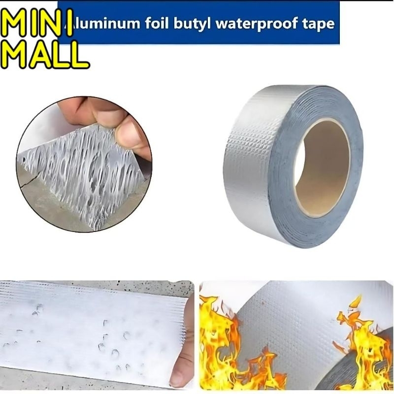 Lakban Anti Bocor 3M 5M Lem Anti Air Aluminium Foil Solasi Aluminium Waterproof