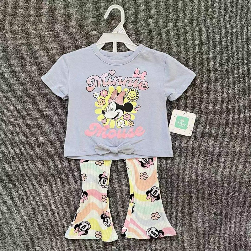 Baju Anak Bayi Set Kaos Celana Cutbray Disney Baby Minnie Mouse Lilac Flower