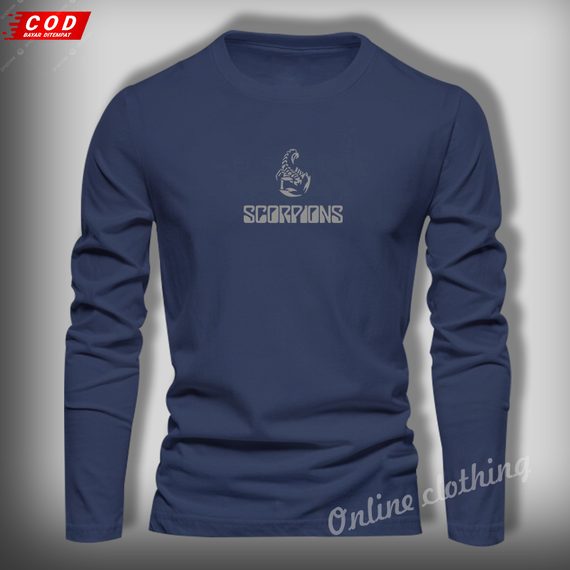 Baju Kaos Scorpions Lengan Panjang Pria Dewasa - Baju Casual Daily Outfit