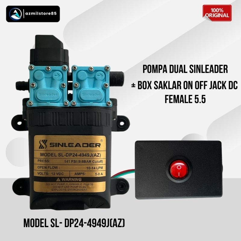 POMPA DUAL SINLEADER SL-DP16/SL-DP24-4949J(AZ)+BOX SAKLAR ON OFF FEMALE 5.5