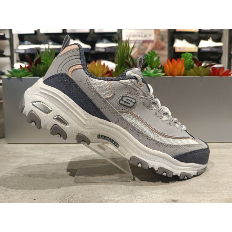 SKECHERS SPORT D'LITES BLUE / Sepatu Wanita Casual Sport Blue (Free Kaos Kaki)