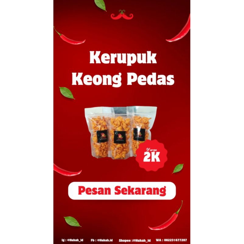 

Kerupuk Keong Pedas Gurih 100gr