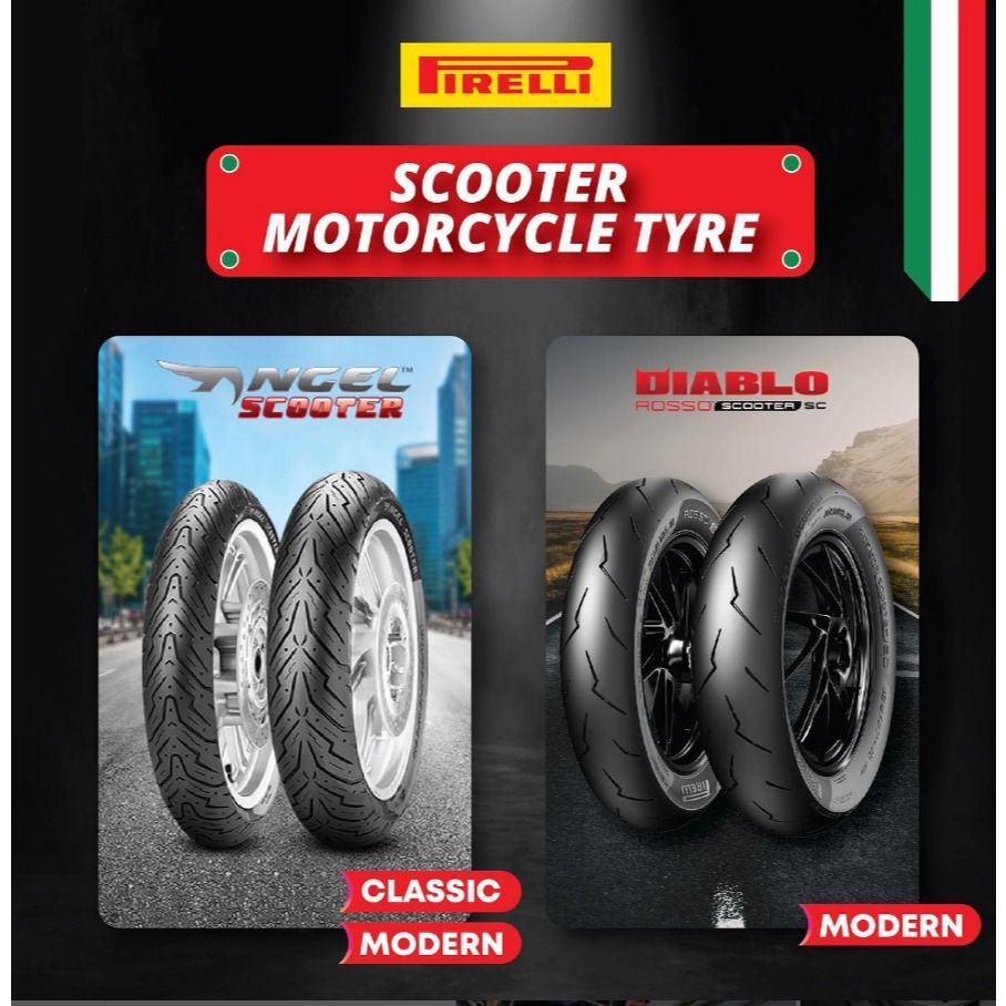 SNI Ban PIRELLI 120/70-14, 120/80-14 DIABLO ROSSO SCOOTER Ban Motor TUBELESS, FORZA, PCX 150, VARIO 