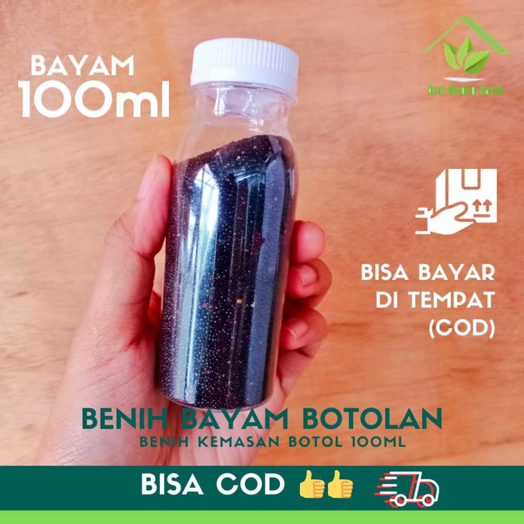 KEMASAN BOTOL BENIH BAYAM sayur bayam cabut biji sayur bayam benih unggul KEMASAN BOTOL 100ML