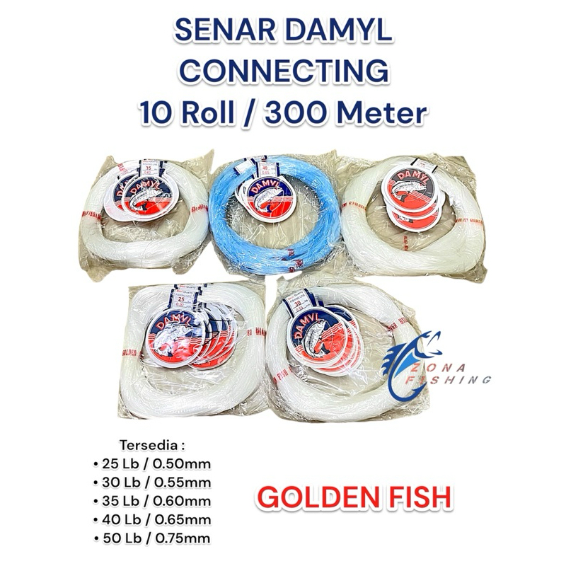 Senar Pancing Damyl 25lbs - 50lbs 300 Meter 10Roll Golden Fish