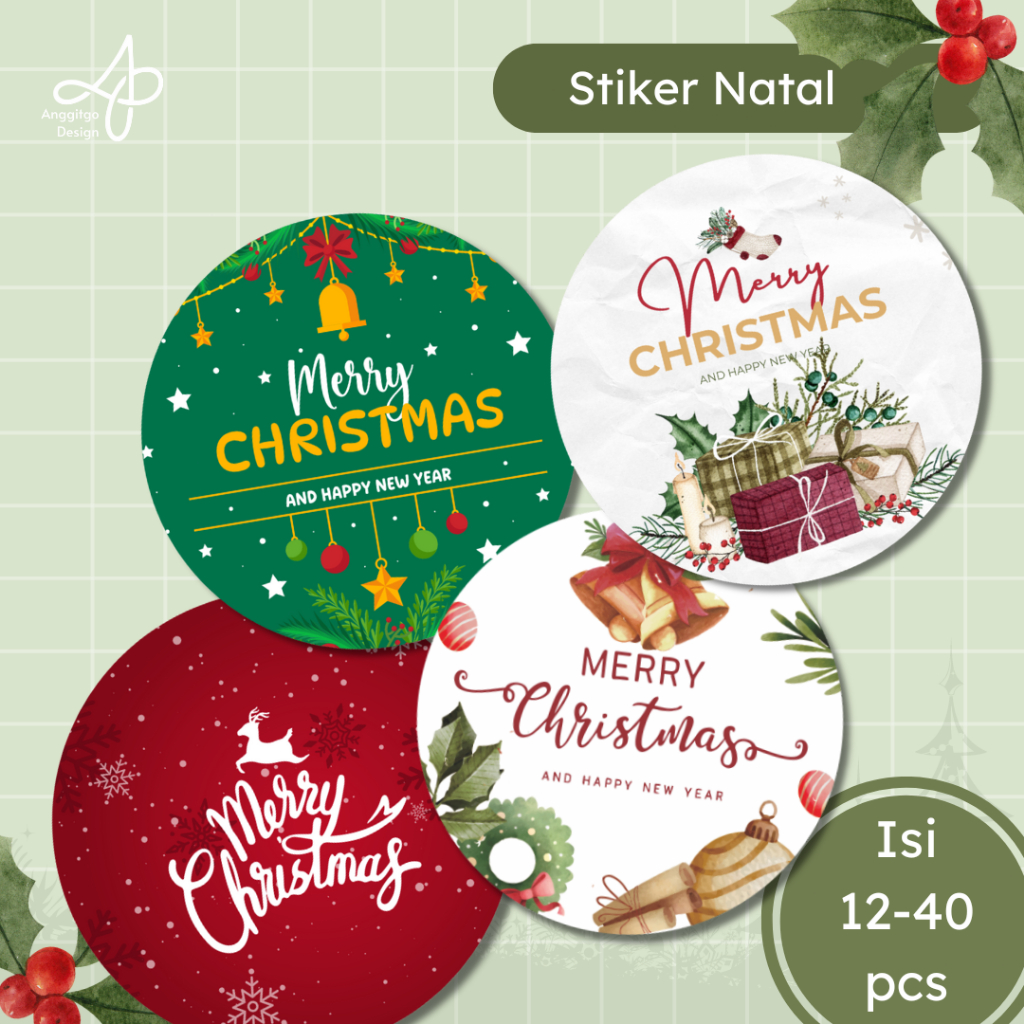 

Stiker Toples Natal Label Merry Christmas Sticker Toples