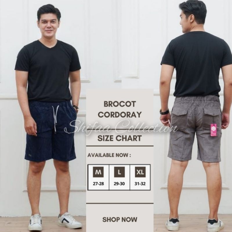 Celana Pendek Pria / Celana Cargo / Chino Pendek Pria Pinggang Karet / Celana Santai Pria / Celana P