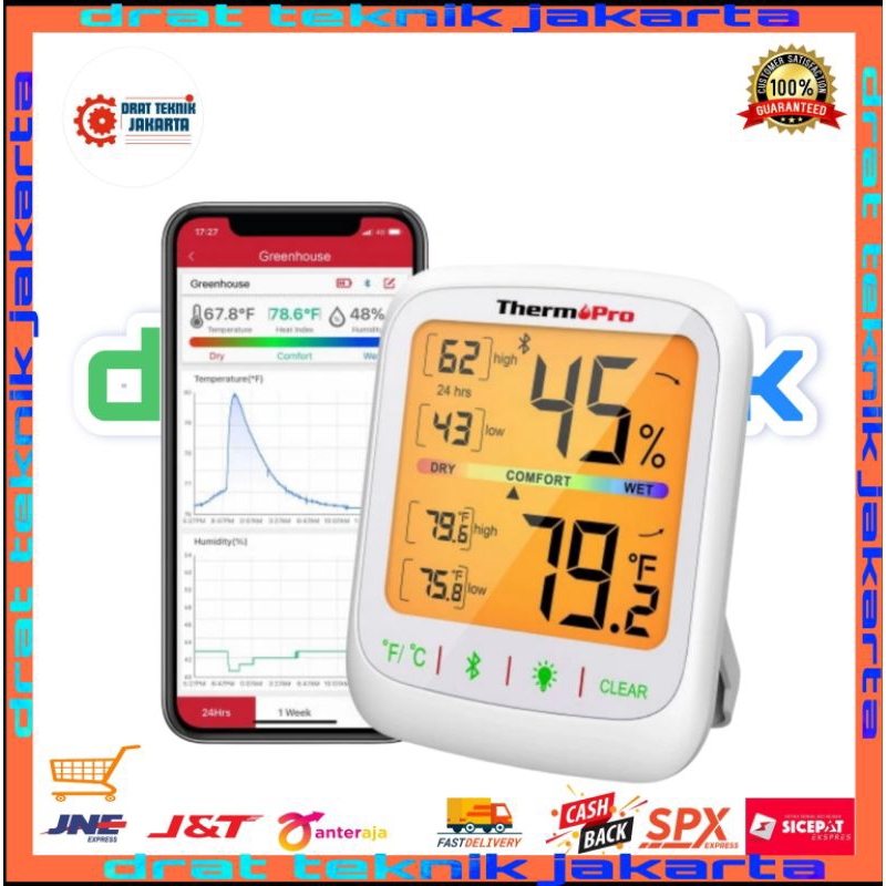 Thermopro TP359 Smart Thermometer Hygrometer Wireless Humidity Meter Bluetooth 80M TP-359 Monitor Te