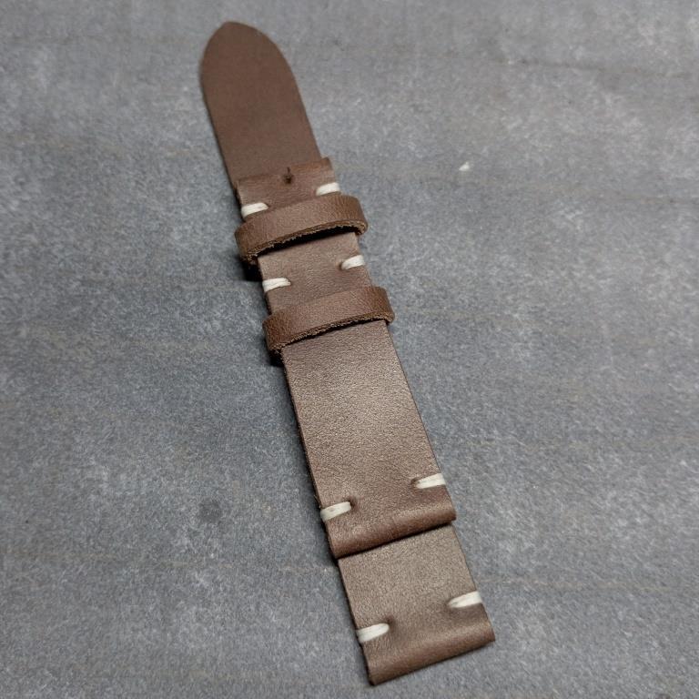 strap jam kulit asli coklat slim 20mm
