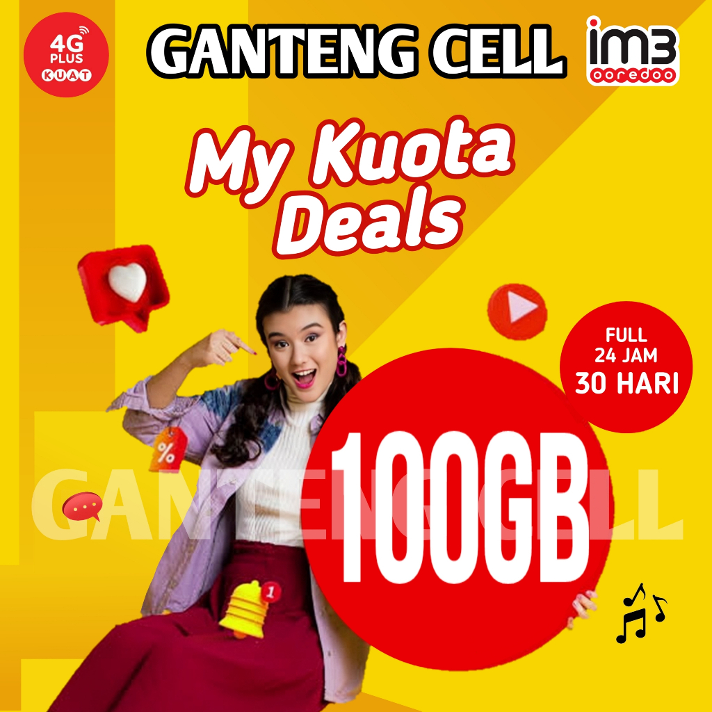 Kuota indosat 100GB 50GB Full 24 jam 30Hari