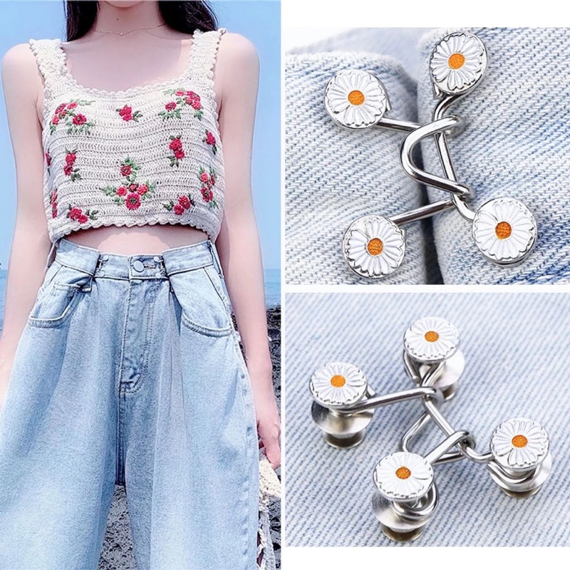 Kancing Jeans Logam Simple / Kait Pengecil Lingkar Pinggang / Kacing pengecil Jeans