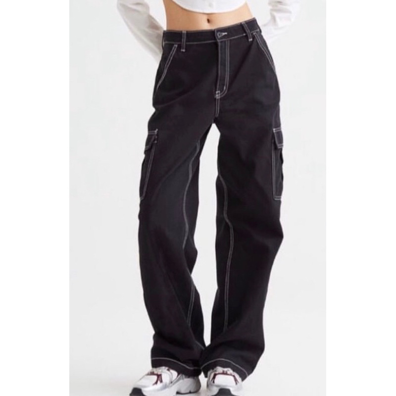 baggy jeans h&m divide black sz 40