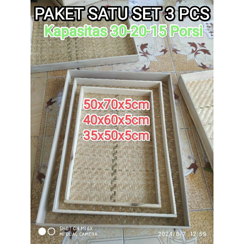 Tampah tumpeng/tatakan tumpeng/tampah kotak/tampah bambu