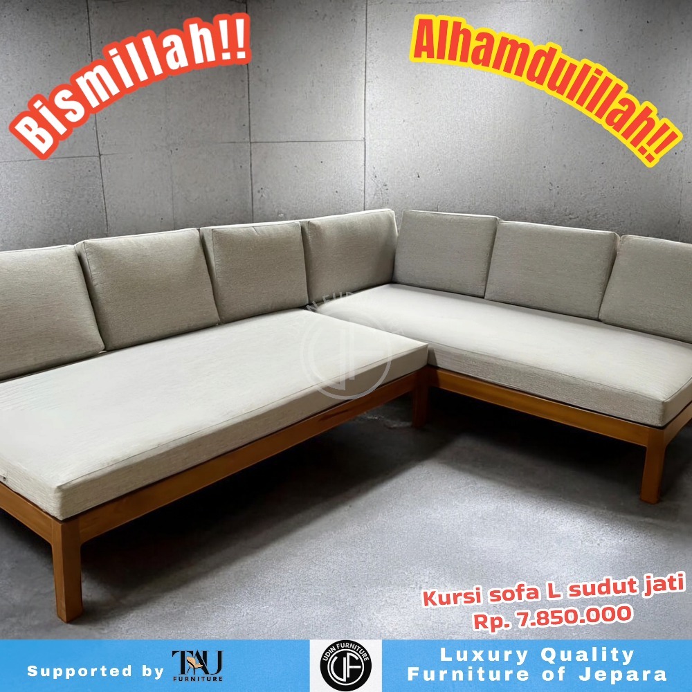 Kursi Sofa L Sudut Kayu Jati