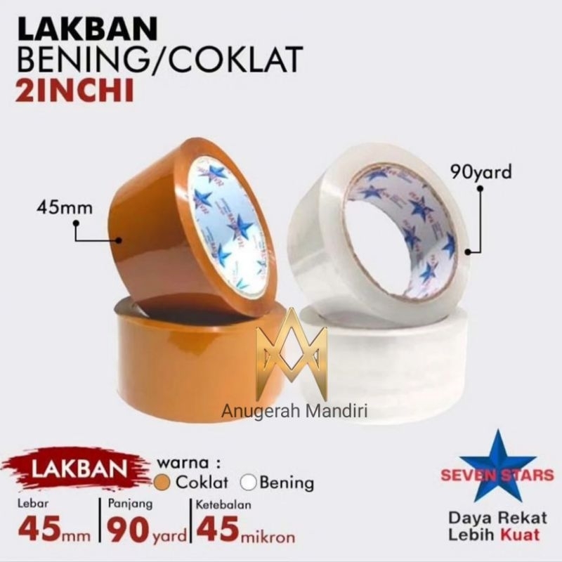 

LAKBAN BENING /COKELAT 45MM X 90 YARD (1 Dus ISI 72 PCS)