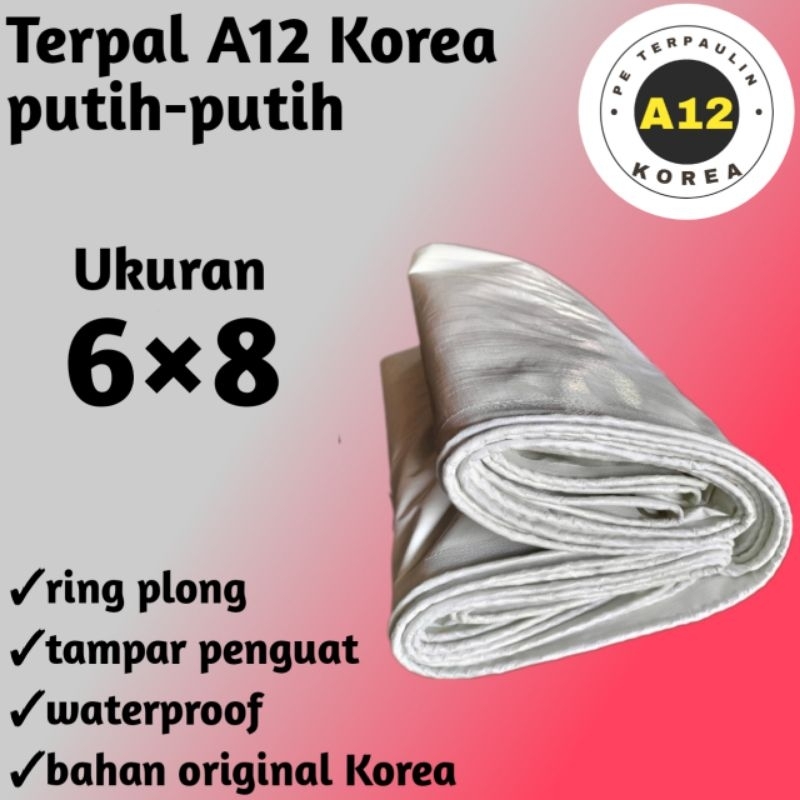 terpal 6×8 type A12 putih-putih