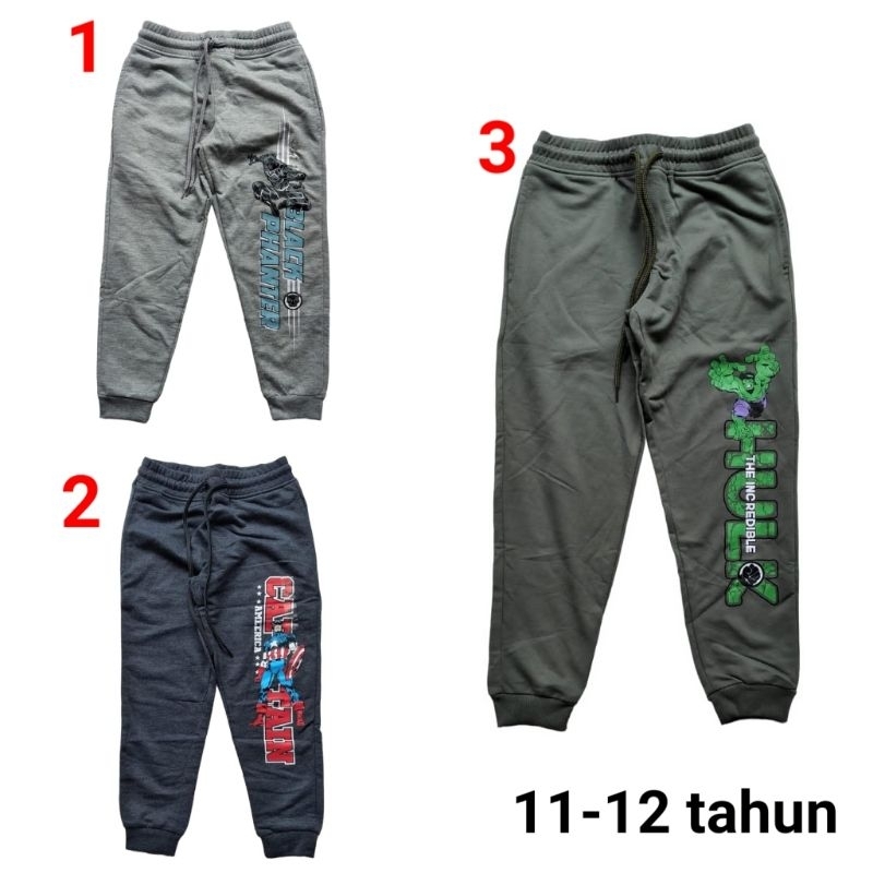 Celana Jogger anak laki cowo Nevada 11 12 tahun joger training super hero full tag