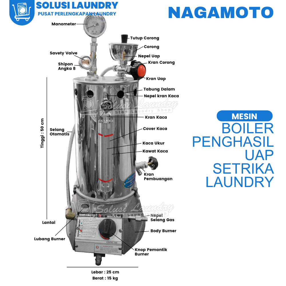 Boiler Laundry Boiler Uap Mesin Uap Setrika Uap Boiler Konveksi Boiler NAGAMOTO