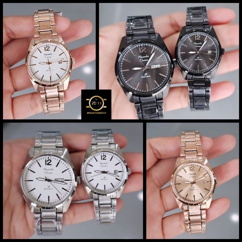 Jam Tangan Couple Alexandre Christie Primo Steel AC1012 new 1012 Original Garansi Resmi