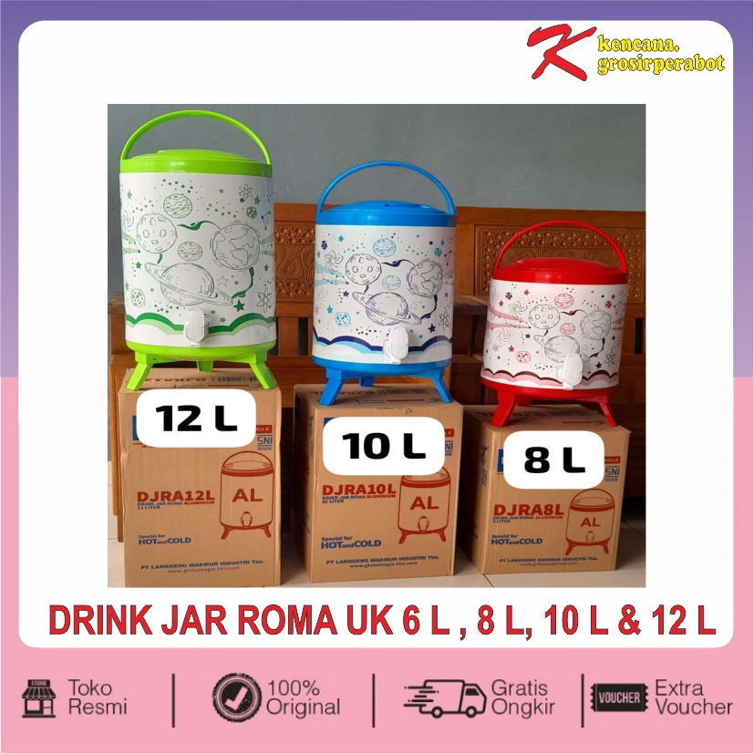 Drink jar Roma 10 liter GLOBAL EAGLE / termos panas dan dingin / termos jumbo