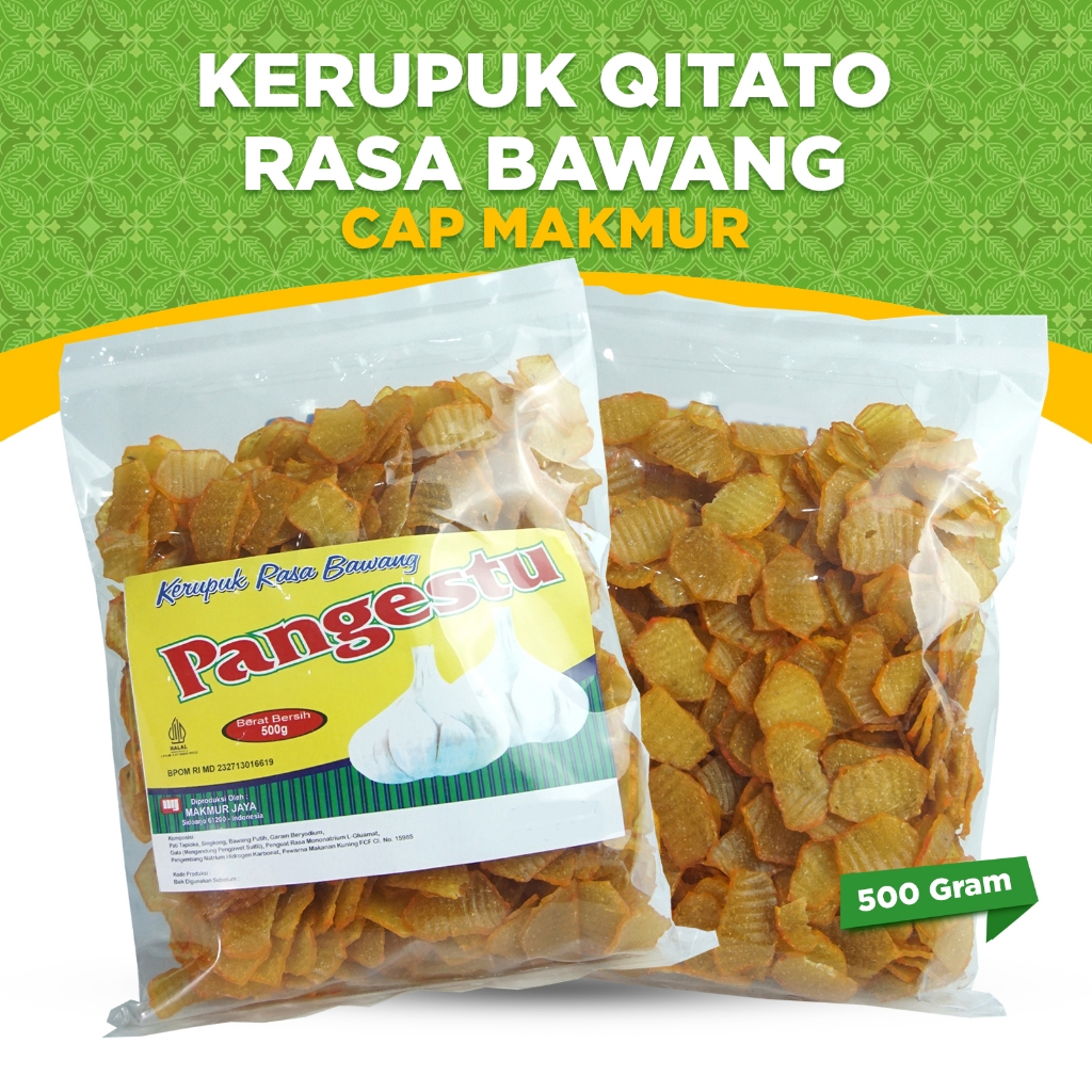

KERUPUK MENTAH CAP MAKMUR, KERUPUK QITATO RASA BAWANG RENYAH GURIH TANPA DIJEMUR