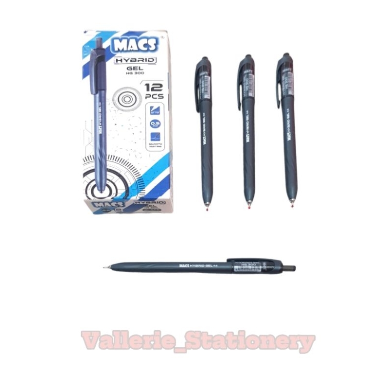 

MACS HYBRID GEL PEN HG 300 - BLACK (PENA/PULPEN/ BALLPOINT)